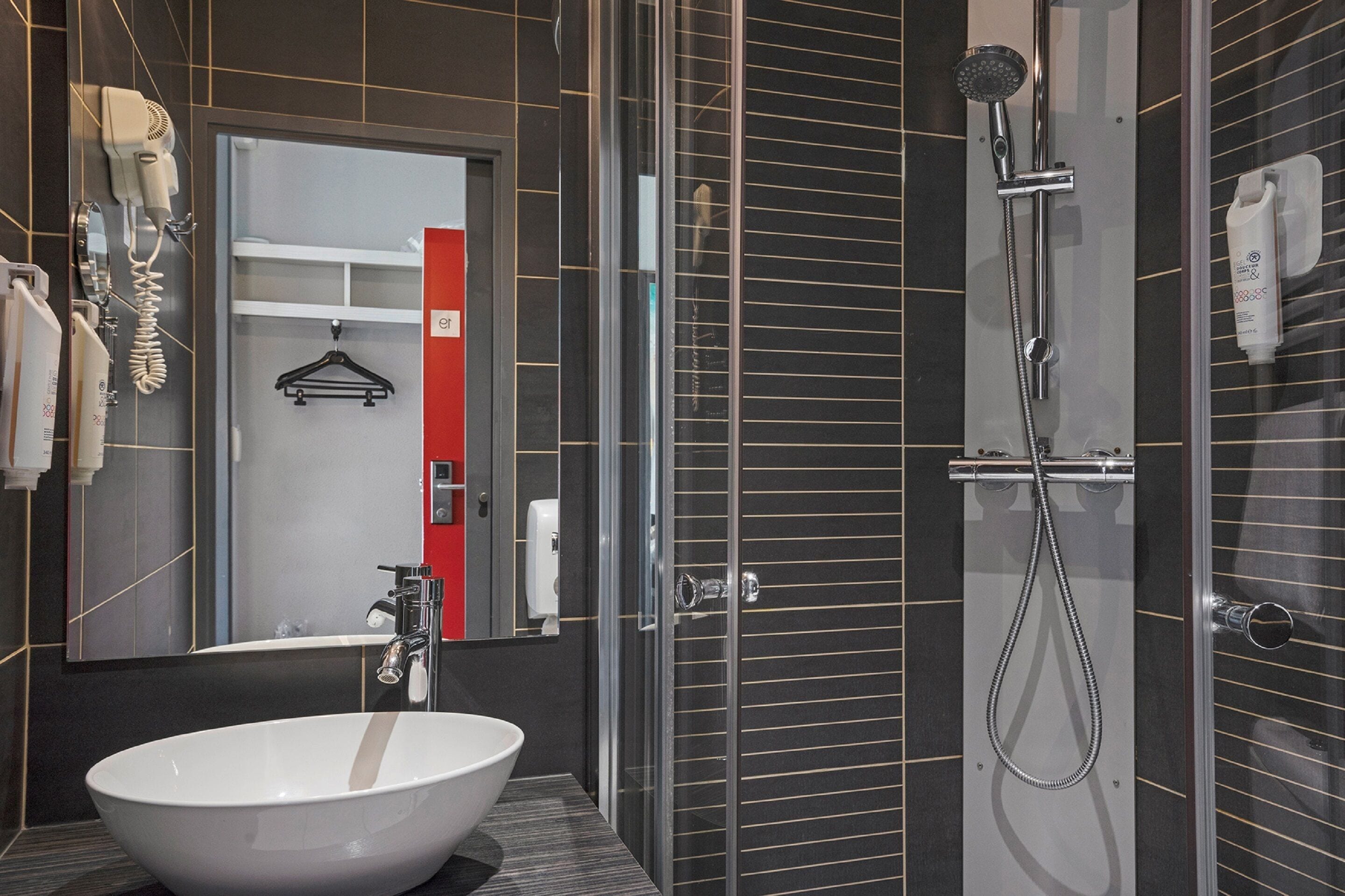 free toiletries, hair dryer, towels