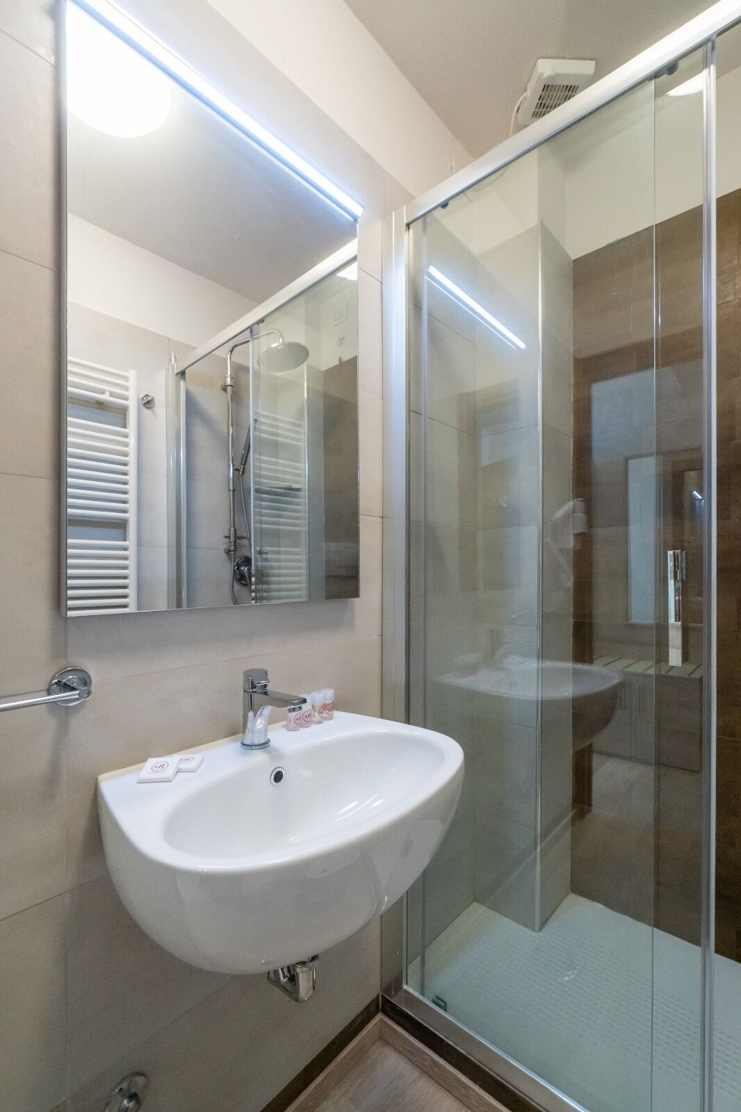 deluxe double room | bathroom | free toiletries, hair dryer, bidet, towels