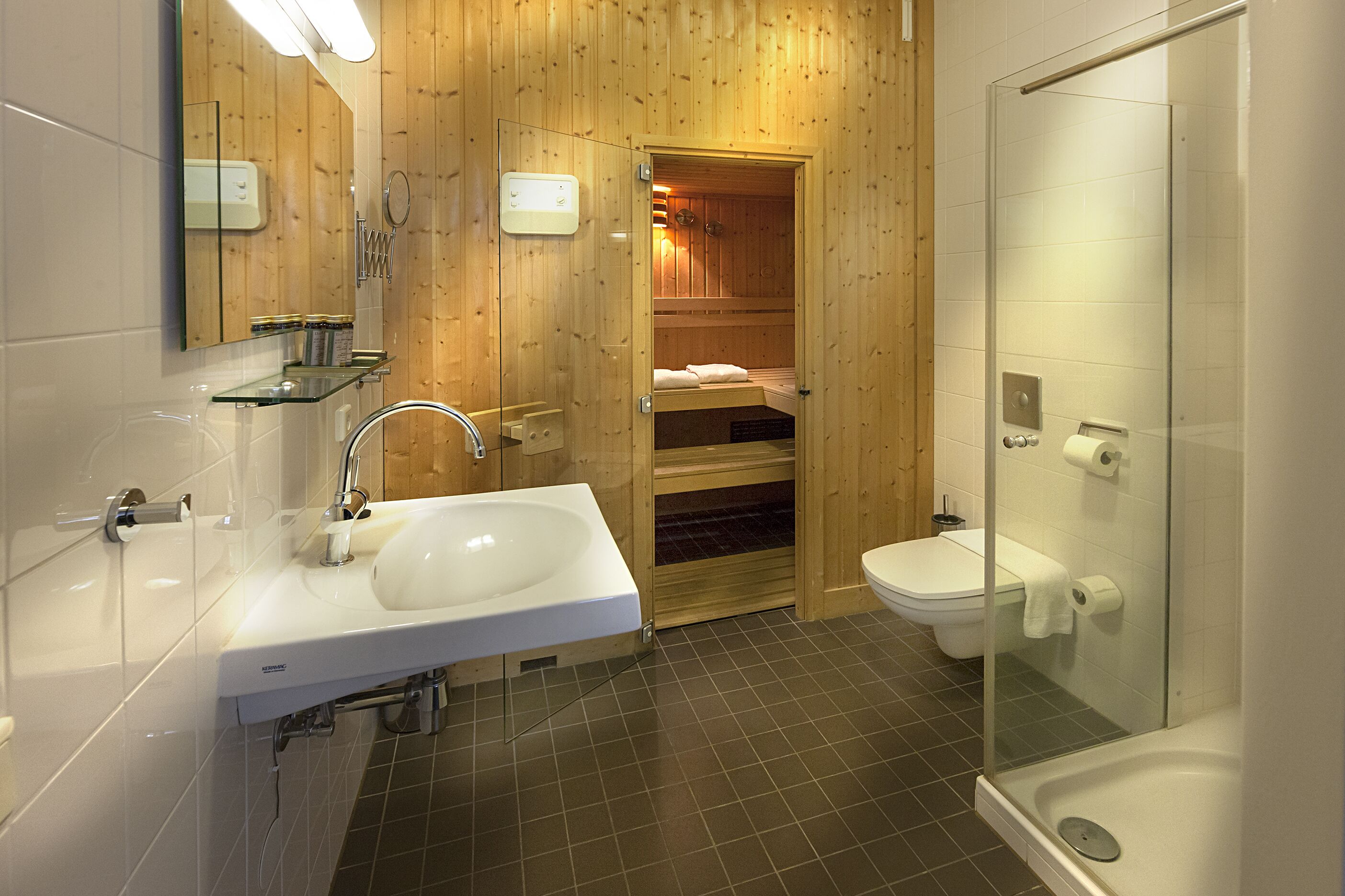 deluxe double room, sauna | bathroom sink