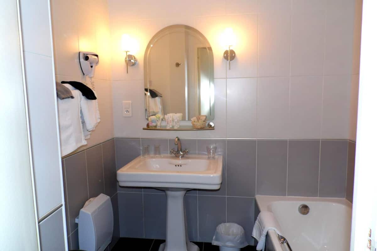 free toiletries, hair dryer, towels