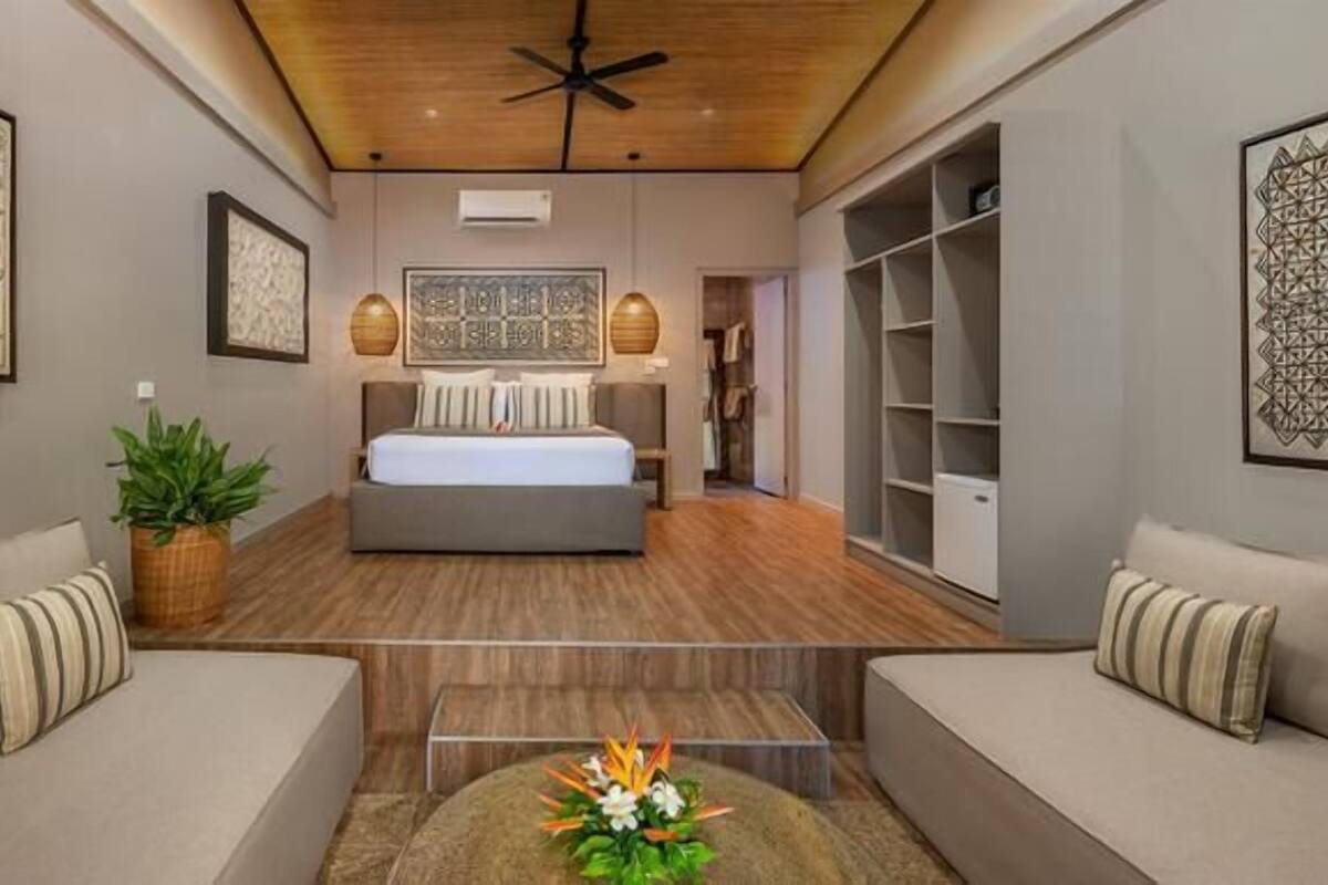 beachfront villa | 1 bedroom, blackout curtains, bed sheets