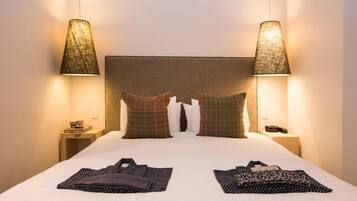 Premium bedding, pillowtop beds, free minibar items