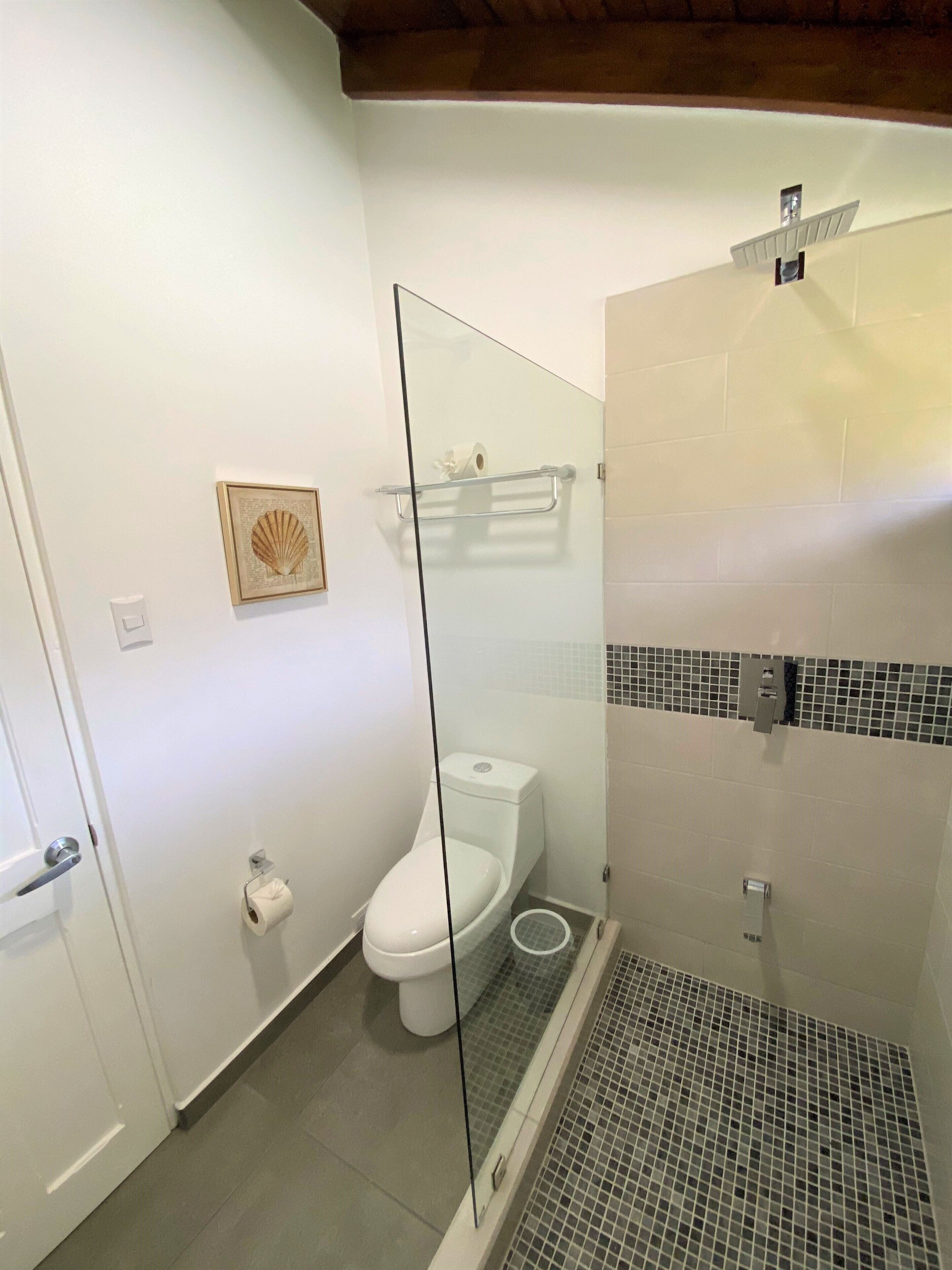 deluxe room, 1 queen bed | bathroom | shower, free toiletries, hair dryer, towels