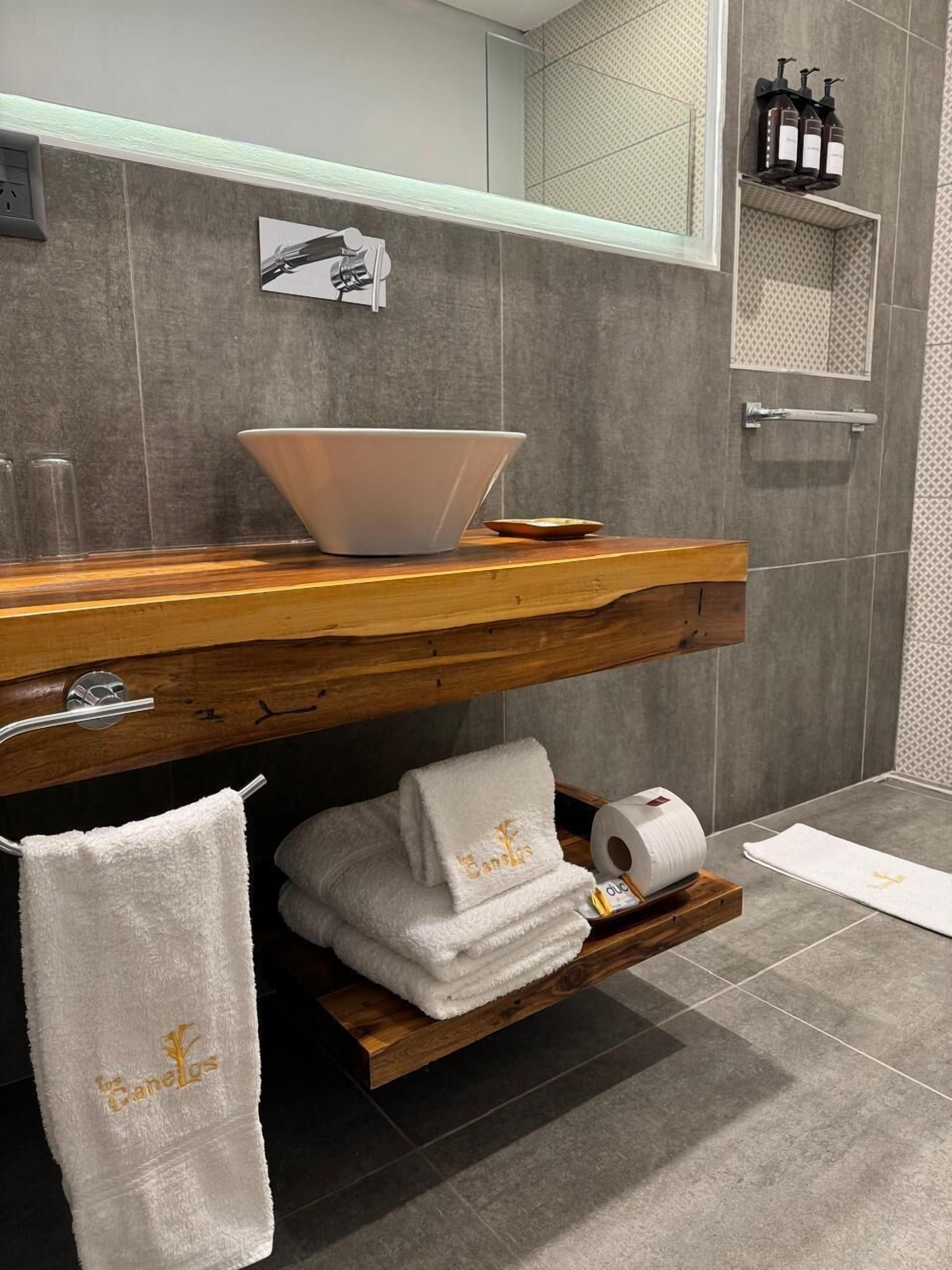 superior double room | bathroom | shower, rainfall showerhead, free toiletries, hair dryer