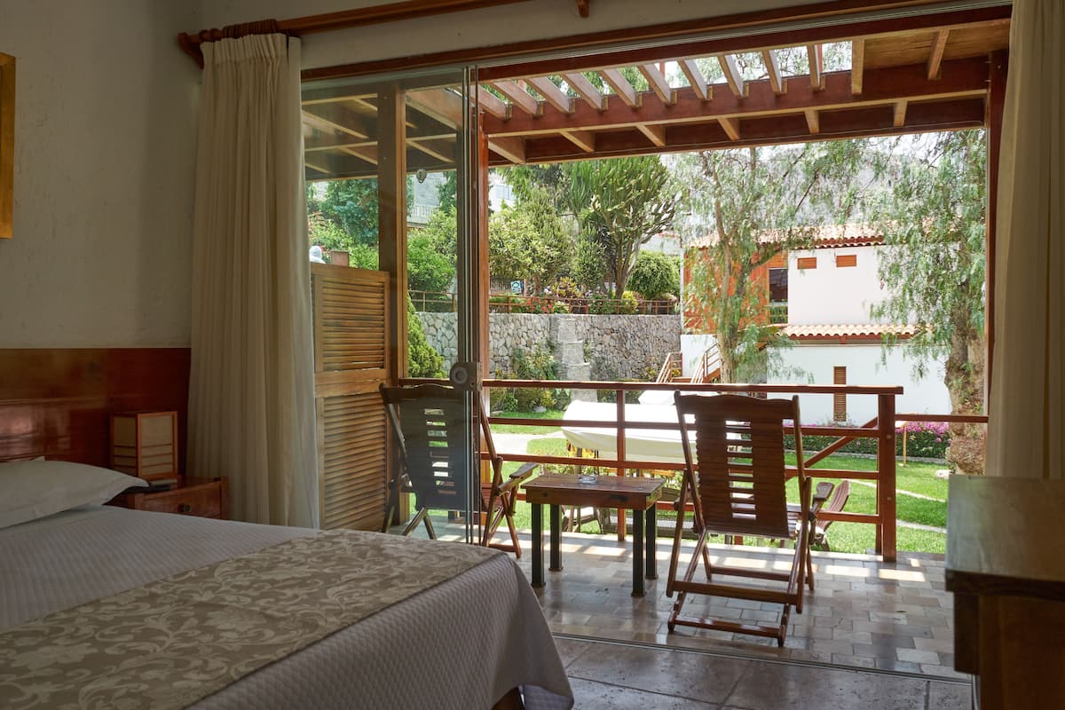 Standard Double Room, Terrace, Garden View | Minibar, desk, free WiFi, bed sheets