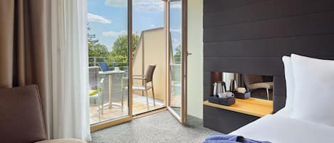 Chambre Double Confort, balcon (Plus) | Literie de qualité supérieure, couette en duvet d'oie