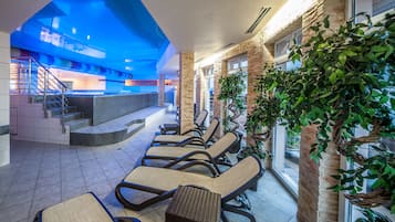 Indoor pool, pool loungers