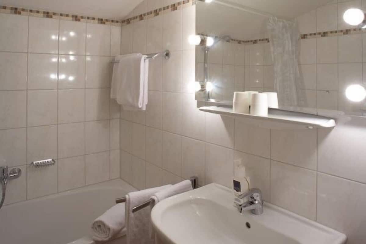 free toiletries, hair dryer, towels