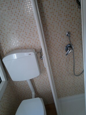 Shower, free toiletries, towels