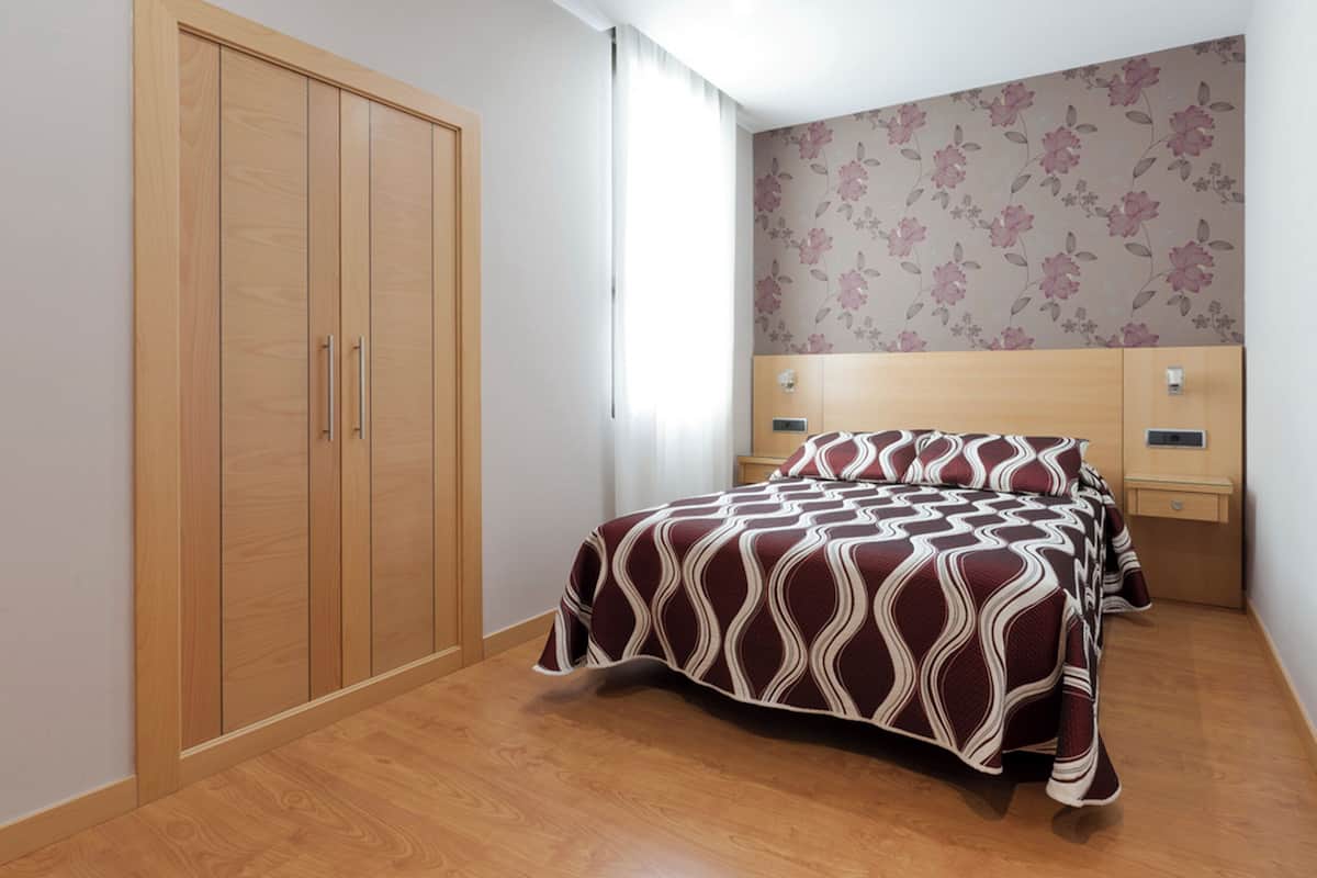 Premium bedding, desk, blackout curtains, iron/ironing board