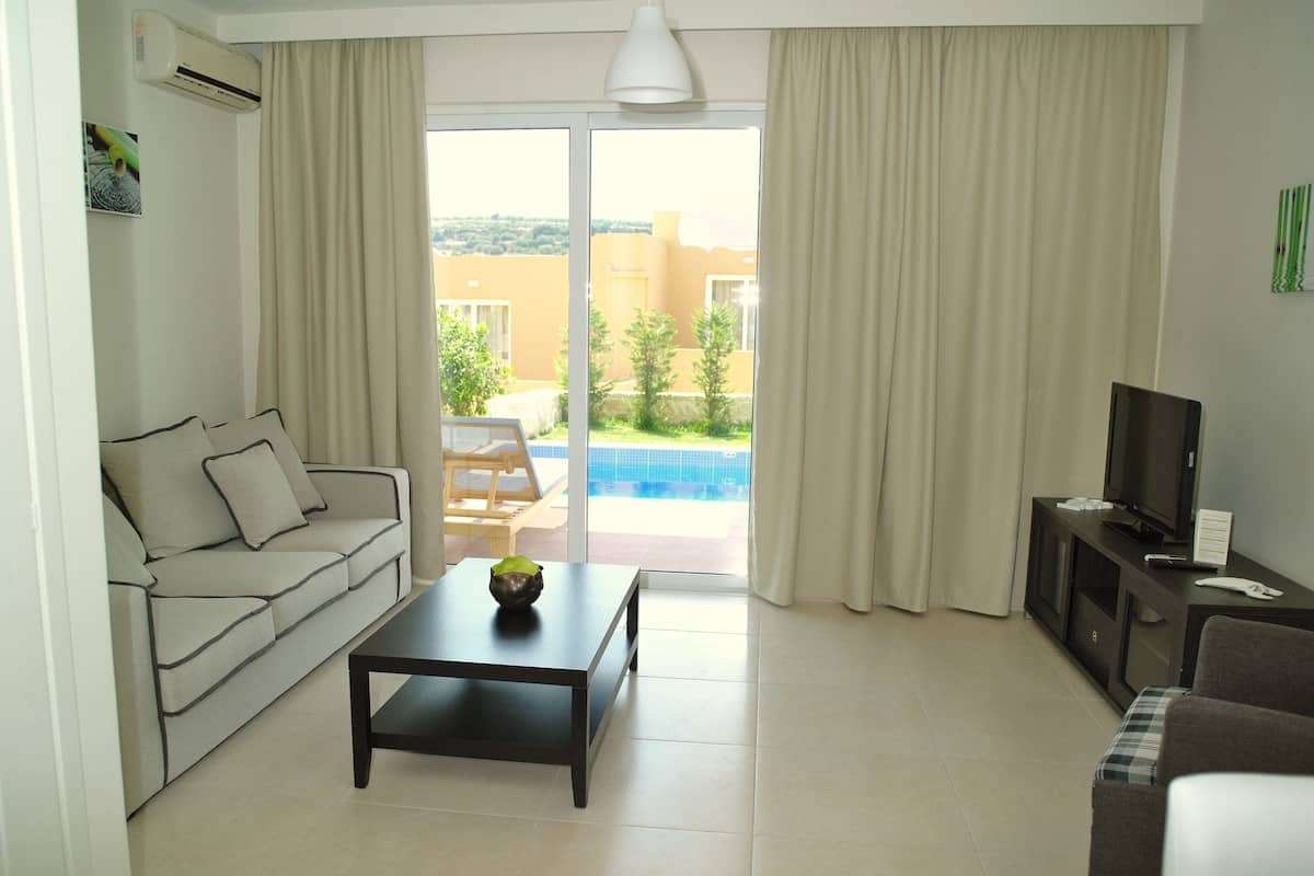 Duplex, Private Pool (Maisonette) | Living room | Flat-screen TV, DVD player