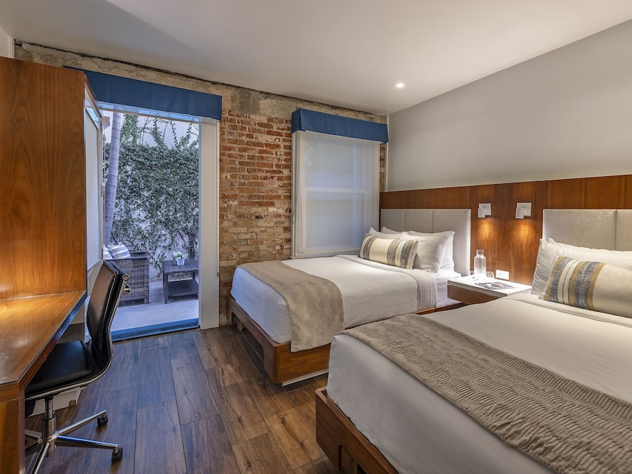 Room, 2 Double Beds, Garden View | Premium bedding, pillow-top beds, in-room safe, desk