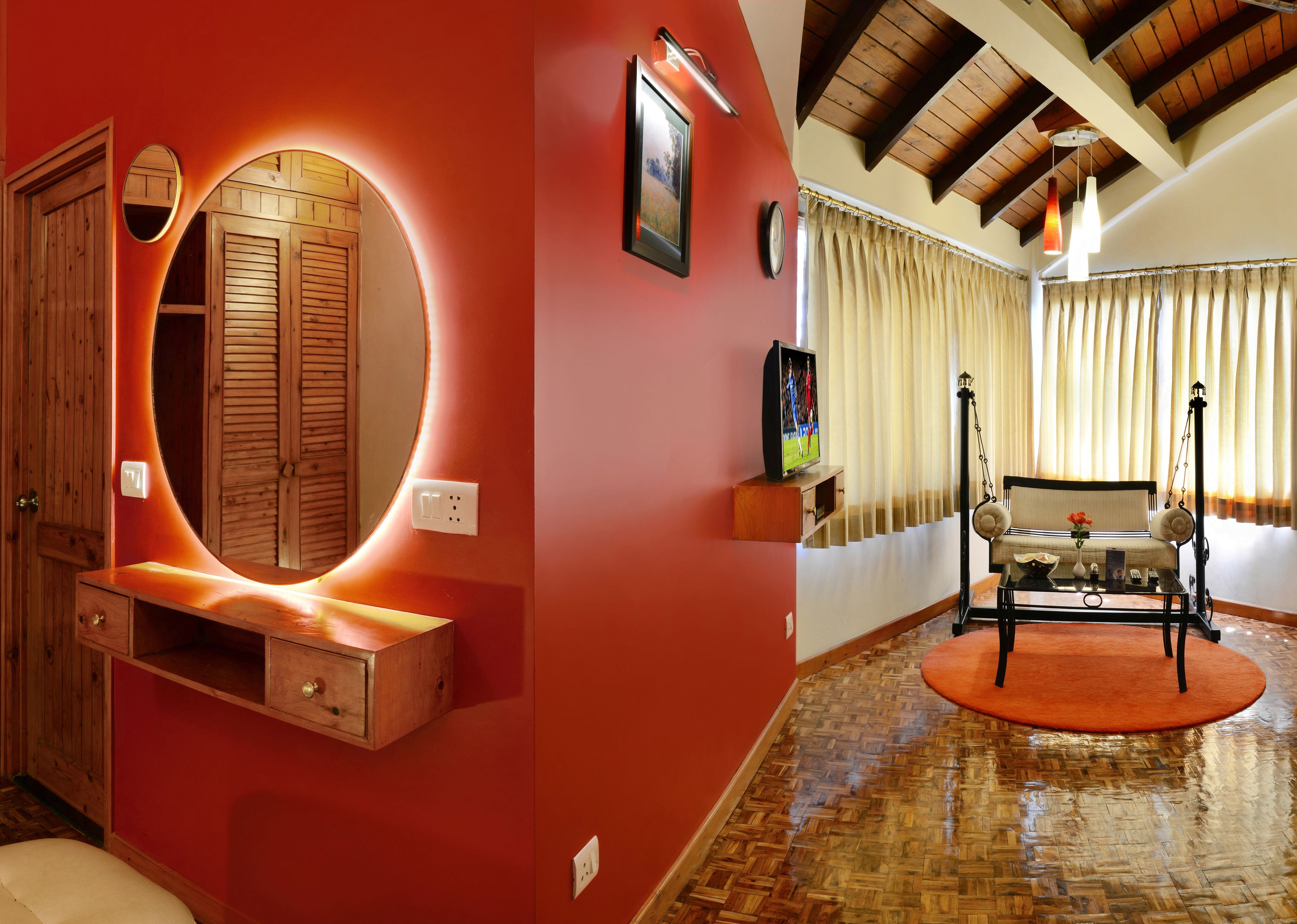 honeymoon room | living area | 32-inch led tv with digital channels, tv