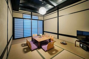 Traditional House, 3 Bedrooms, Kitchen, Garden View | Living area - Shobu-an Machiya Holiday House (Kyoto)