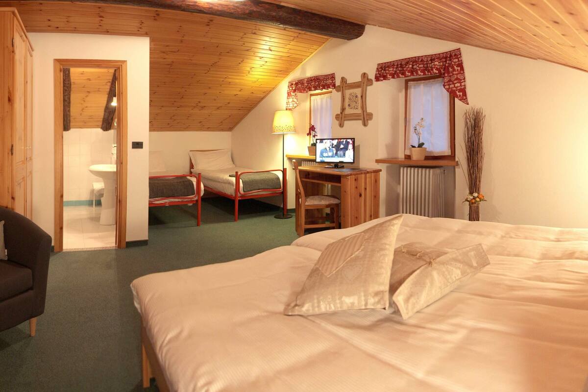 Phòng 4 phong cách cổ điển | Bàn, màn/rèm cản sáng, giường gấp/giường phụ (phụ phí)