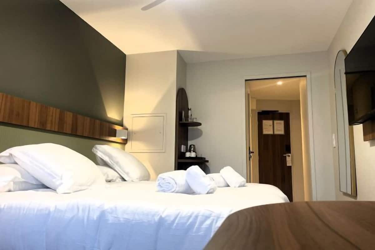 Premium bedding, individually decorated, desk, laptop workspace