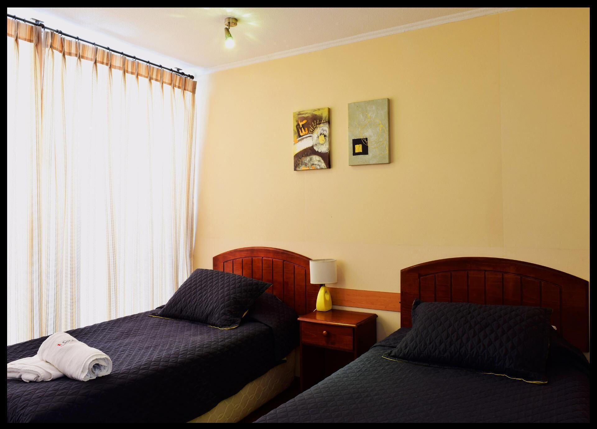 Pillowtop beds, blackout drapes, WiFi (free), individually decorated