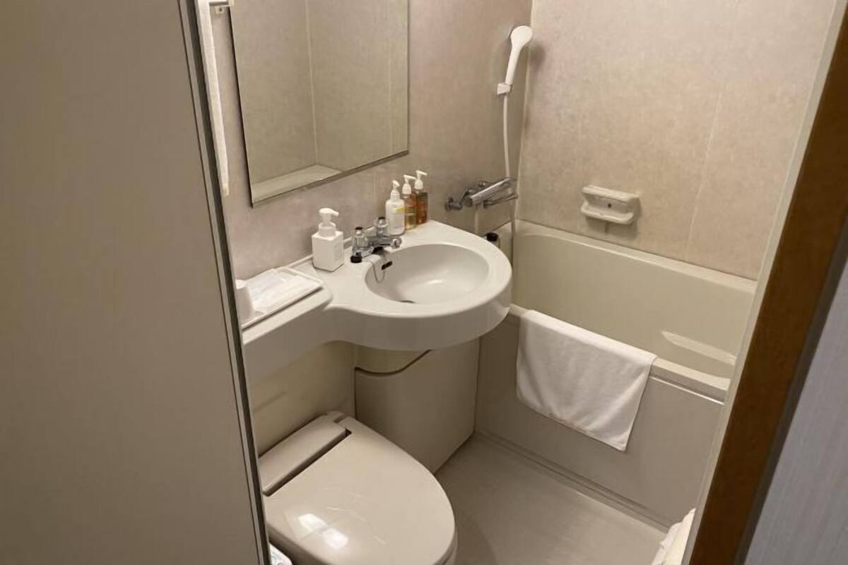 Bathroom | Combined shower/tub, hair dryer, slippers, bidet