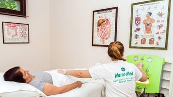 Guest rooms offer medical care with a bed and medical equipment.