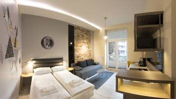 Studio – deluxe (Mickiewicza Street) | Individuelt dekorert, individuelt innredet og strykejern/-brett