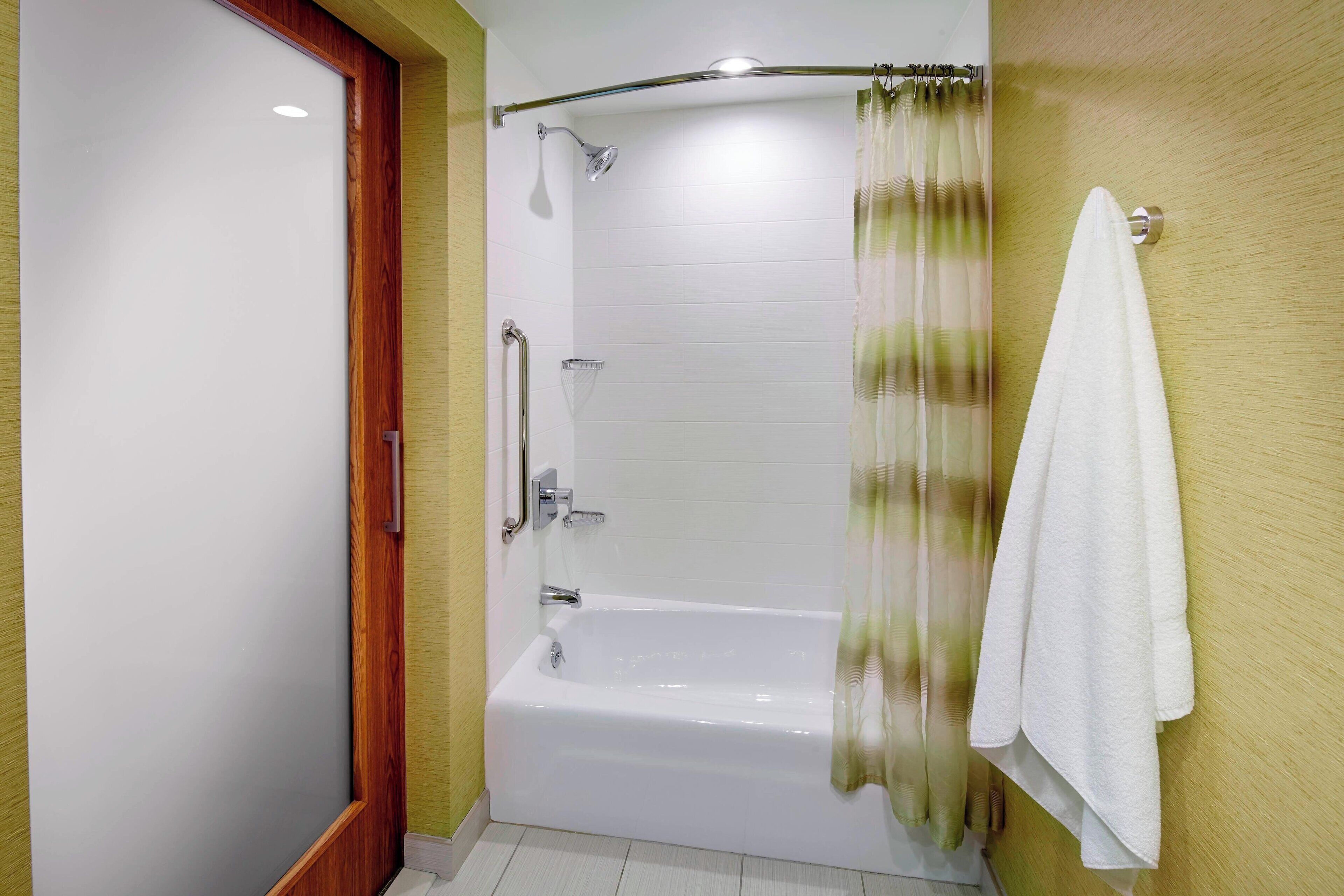 free toiletries, hair dryer, towels