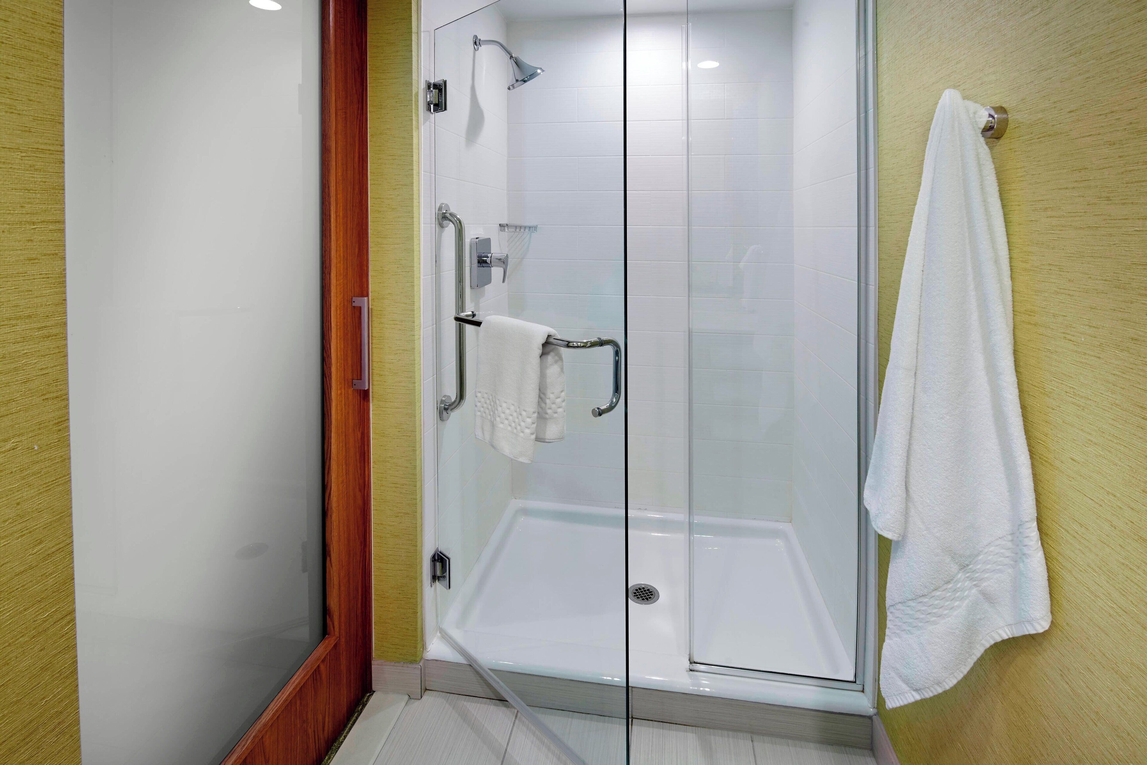 free toiletries, hair dryer, towels