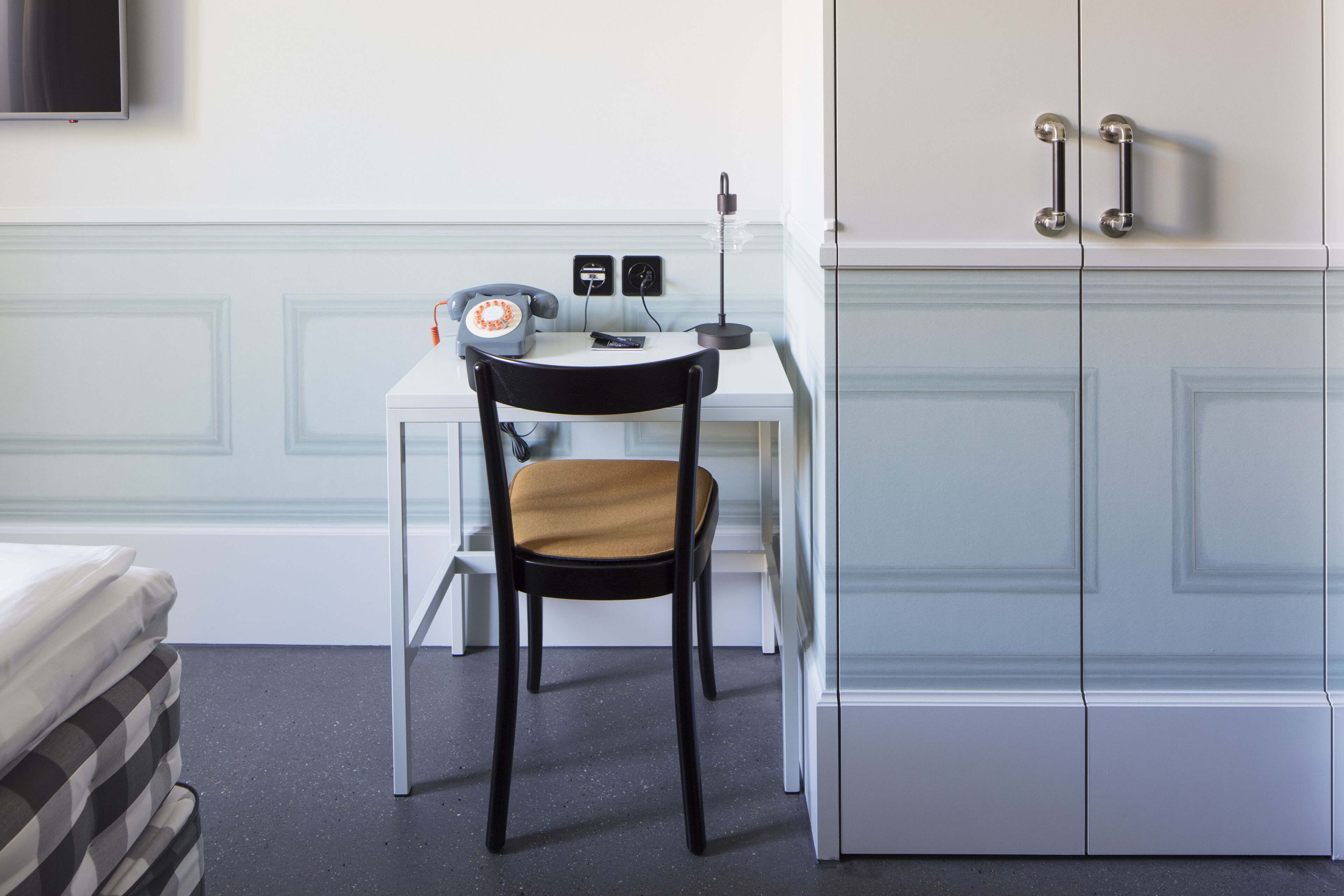 medium double room | living area | flat-screen tv, heated floors