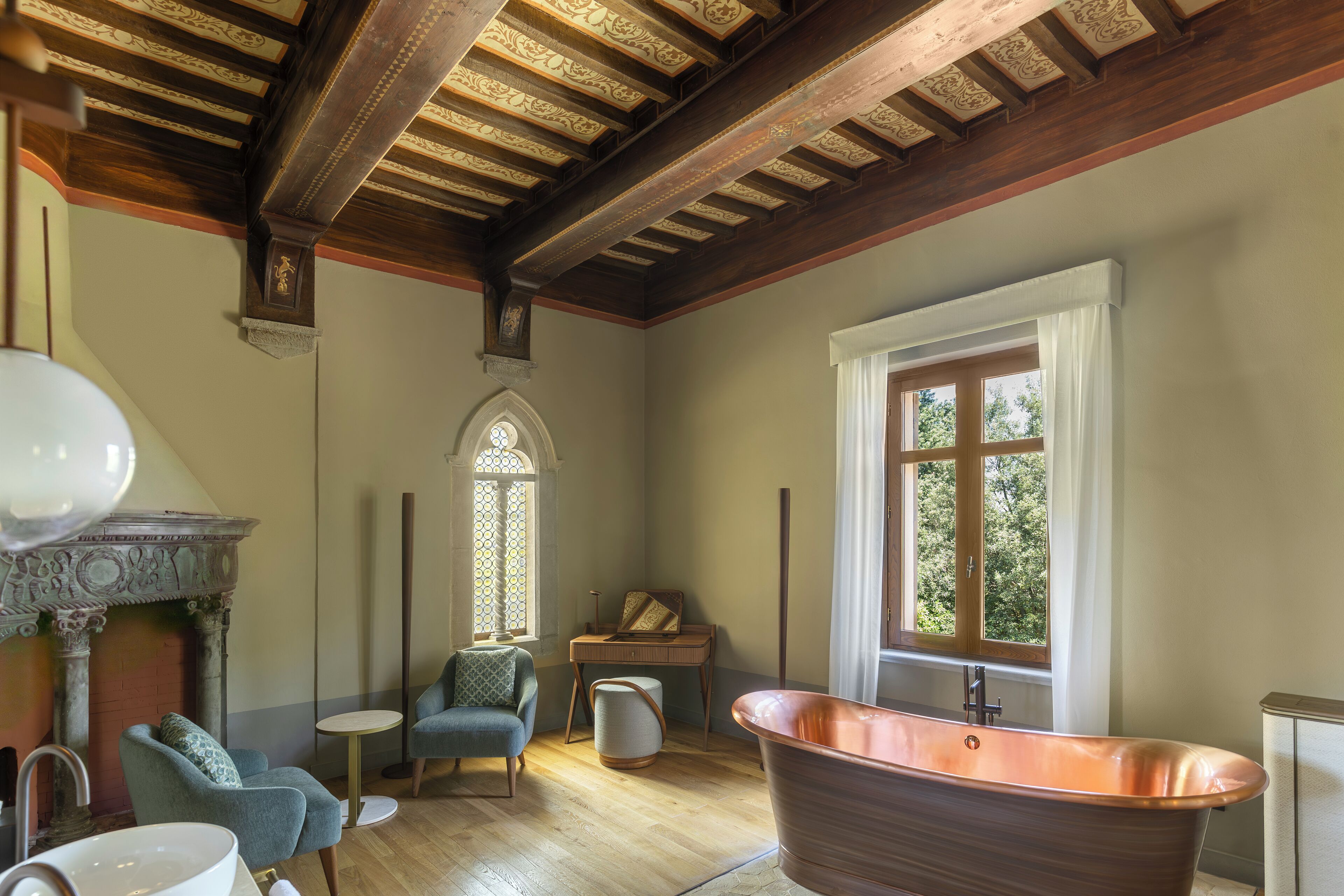 signature suite | bathroom | designer toiletries, hair dryer, bathrobes, slippers