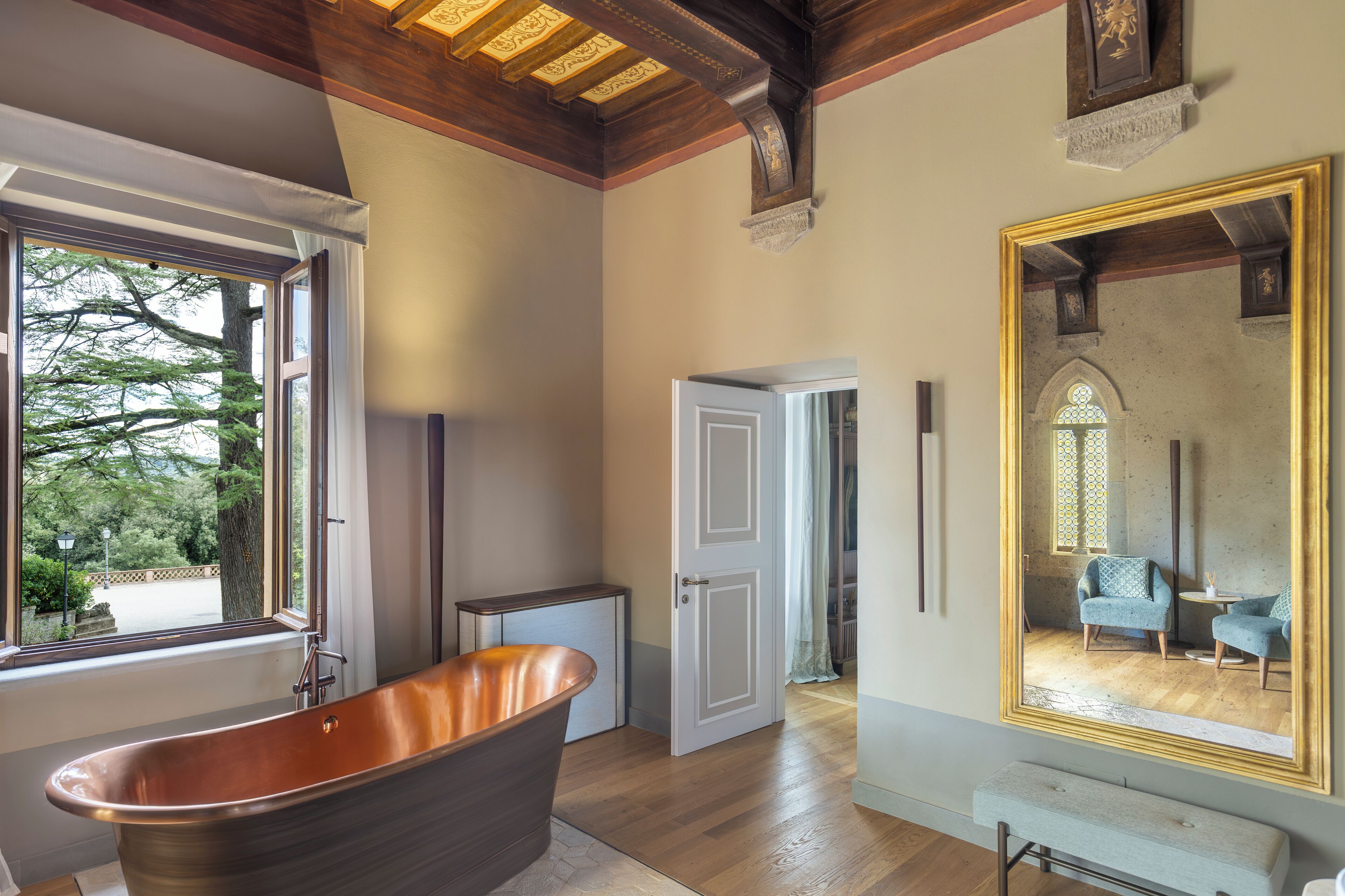 signature suite | bathroom | designer toiletries, hair dryer, bathrobes, slippers