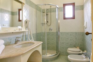 Shower, rainfall showerhead, hair dryer, bidet