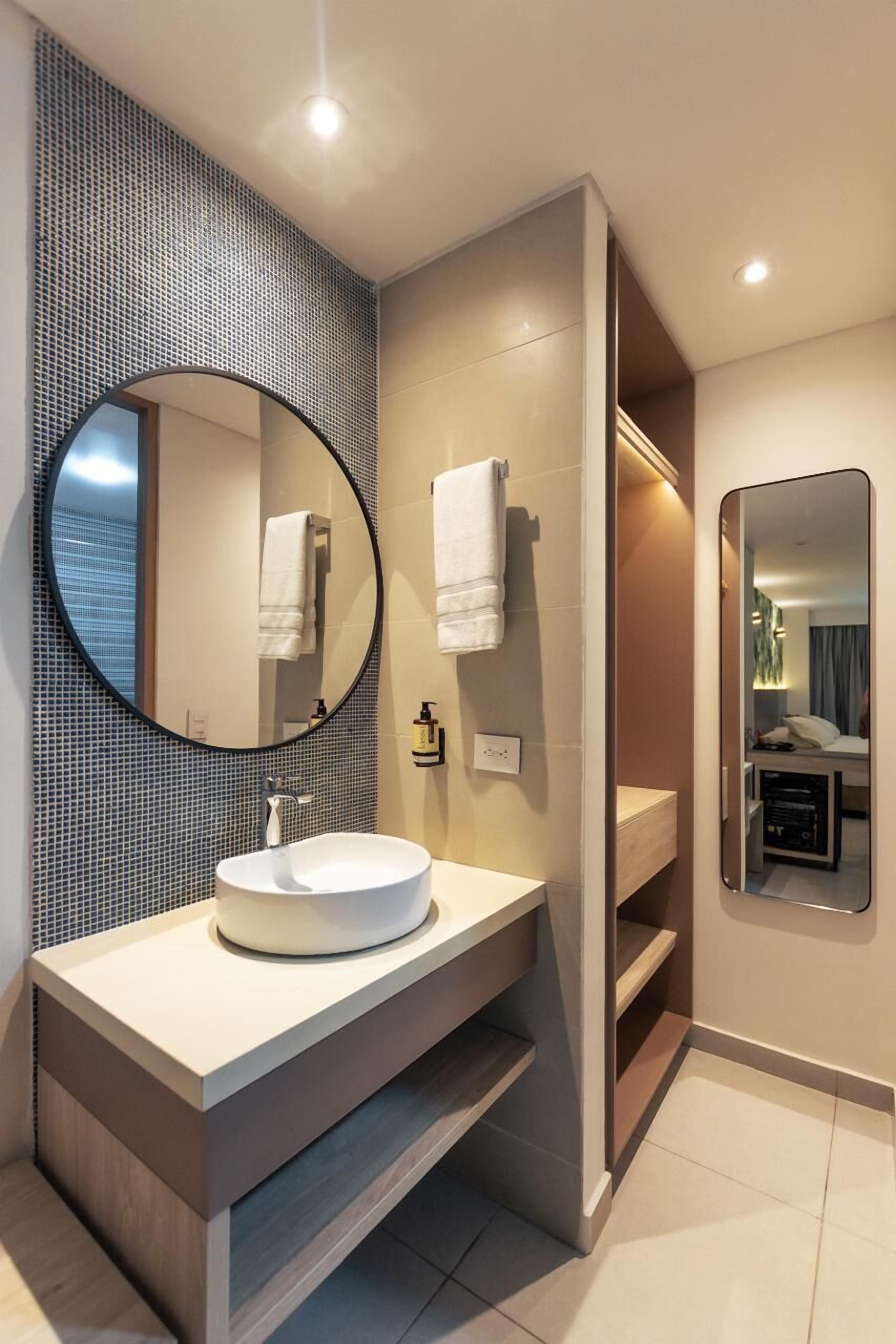 shower, designer toiletries, hair dryer, bathrobes