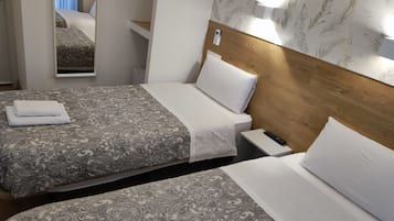 Desk, free WiFi, bed sheets