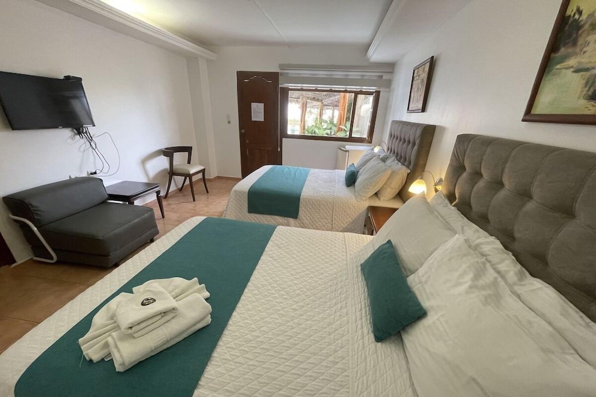 Down duvets, iron/ironing board (on request), bed sheets