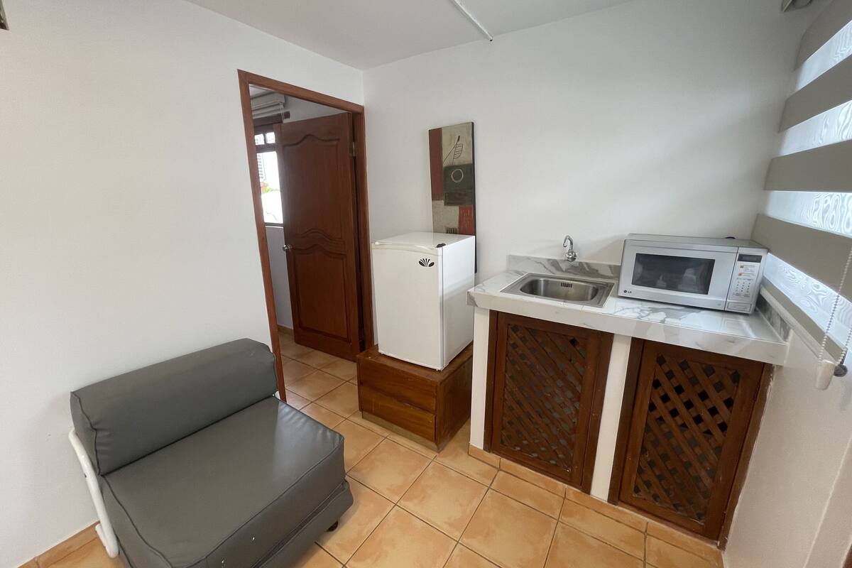 family cabin, 2 bedrooms, refrigerator & microwave, poolside | mini fridge