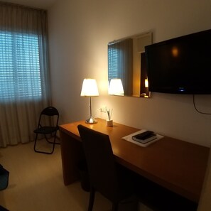 Desk, soundproofing, cots/infant beds, rollaway beds