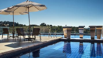 2 outdoor pools, pool umbrellas, sun loungers