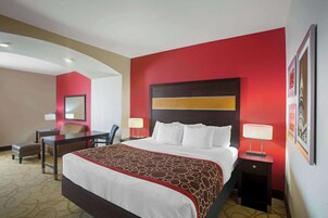 Premium bedding, desk, blackout drapes, iron/ironing board