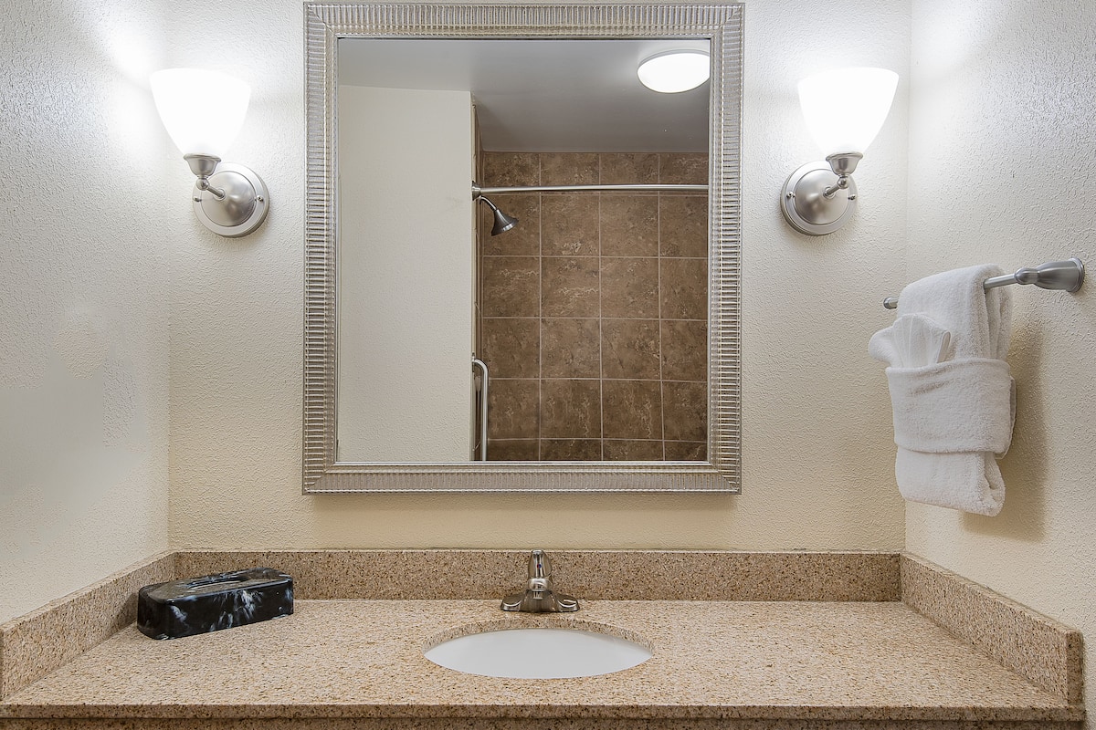 Free toiletries, hair dryer, towels, soap