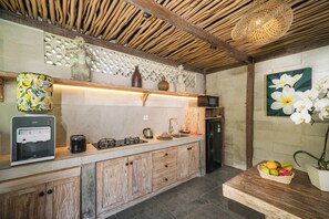 Suite, 1 Bedroom | Private kitchen | Fridge, coffee/tea maker, electric kettle