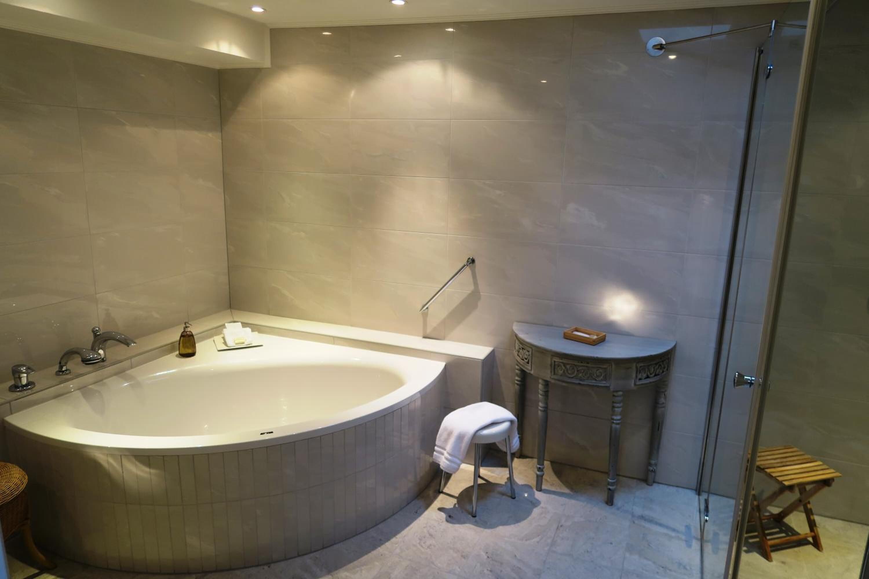 free toiletries, hair dryer, bathrobes, towels