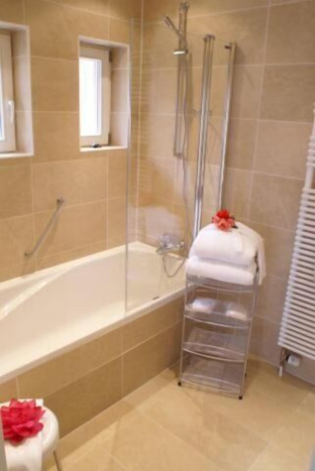 free toiletries, hair dryer, bathrobes, towels