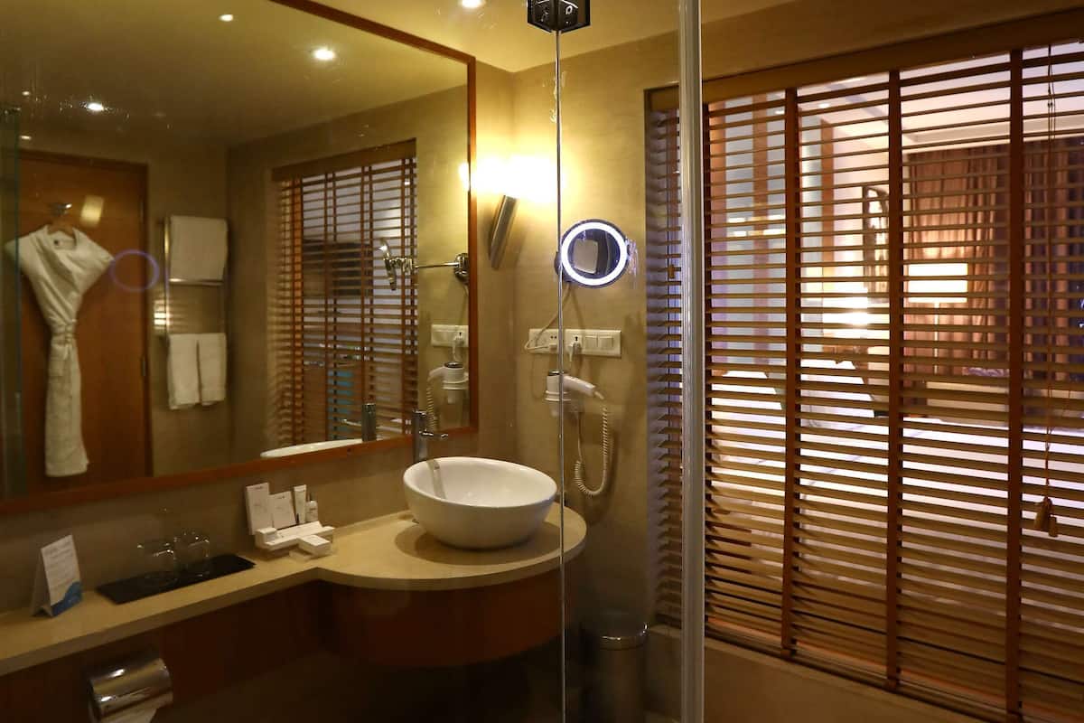 shower, free toiletries, hair dryer, bathrobes