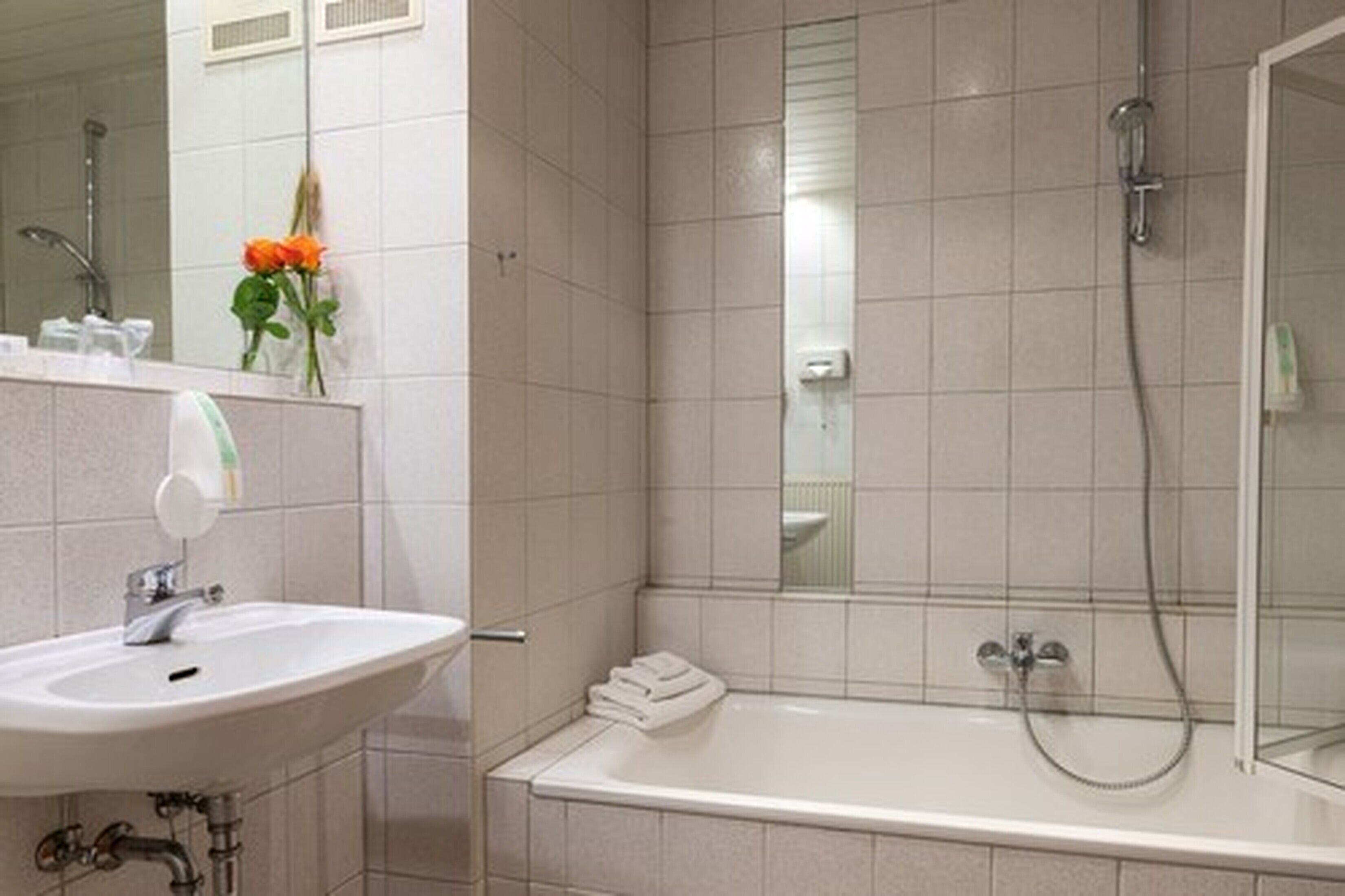 shower, free toiletries, hair dryer, slippers