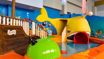 Indoor pool, open 9:00 AM to 9:00 PM, sun loungers, lifeguards on site