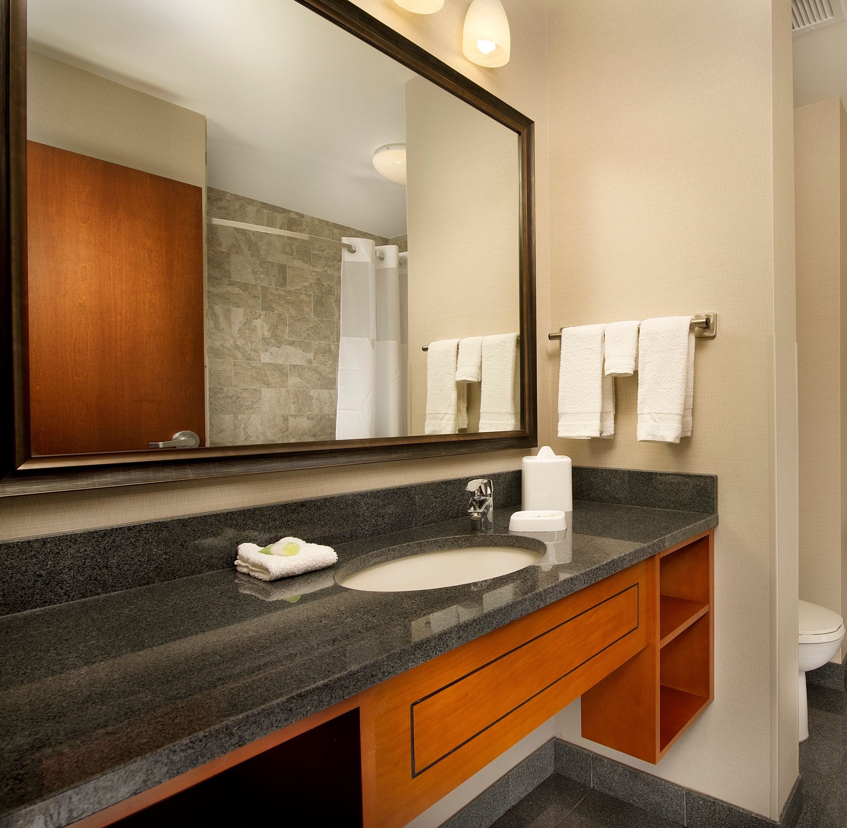 1 bedroom, desk, blackout curtains, iron/ironing board