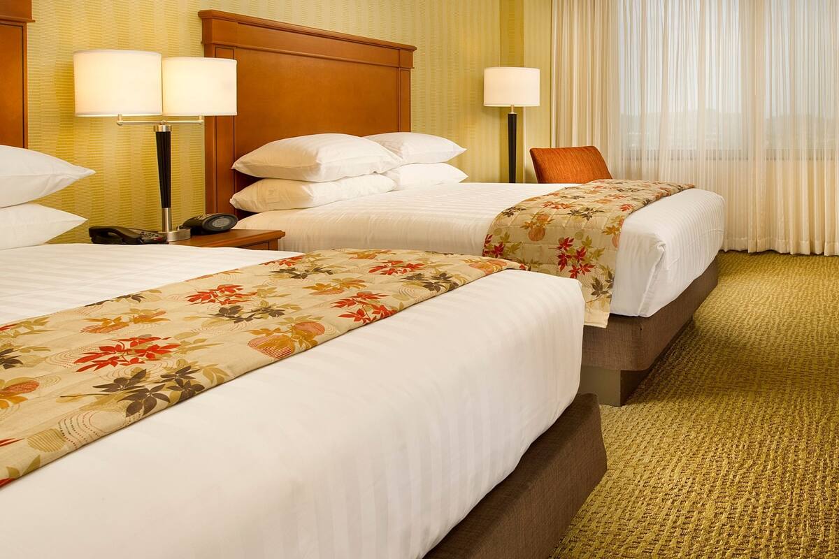 1 bedroom, desk, blackout curtains, iron/ironing board