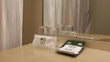 Free toiletries, hair dryer