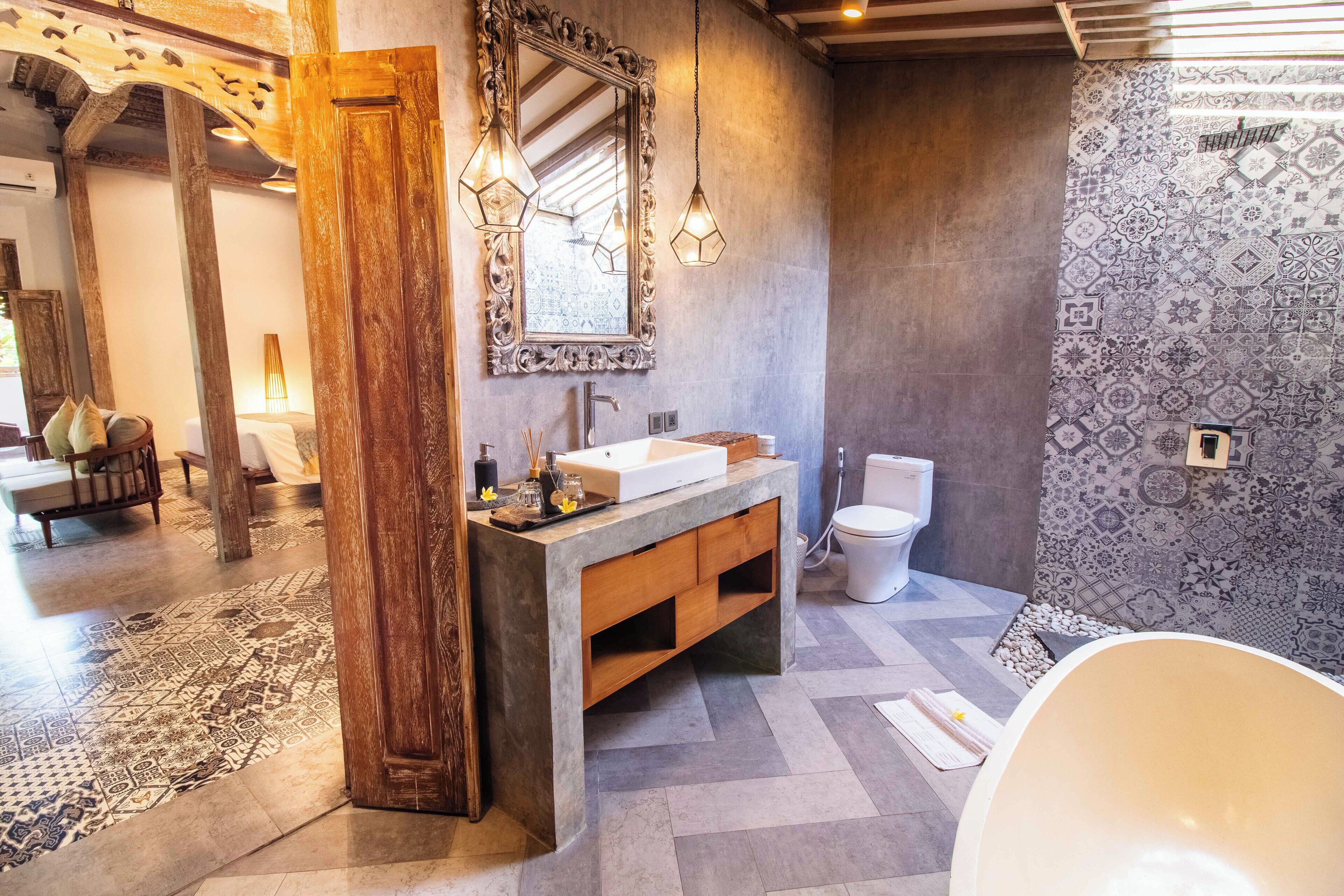 two bedroom suite, garden view | bathroom | separate bathtub and shower, towels