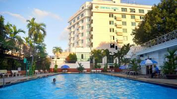 Udendørs pool, gratis hytter