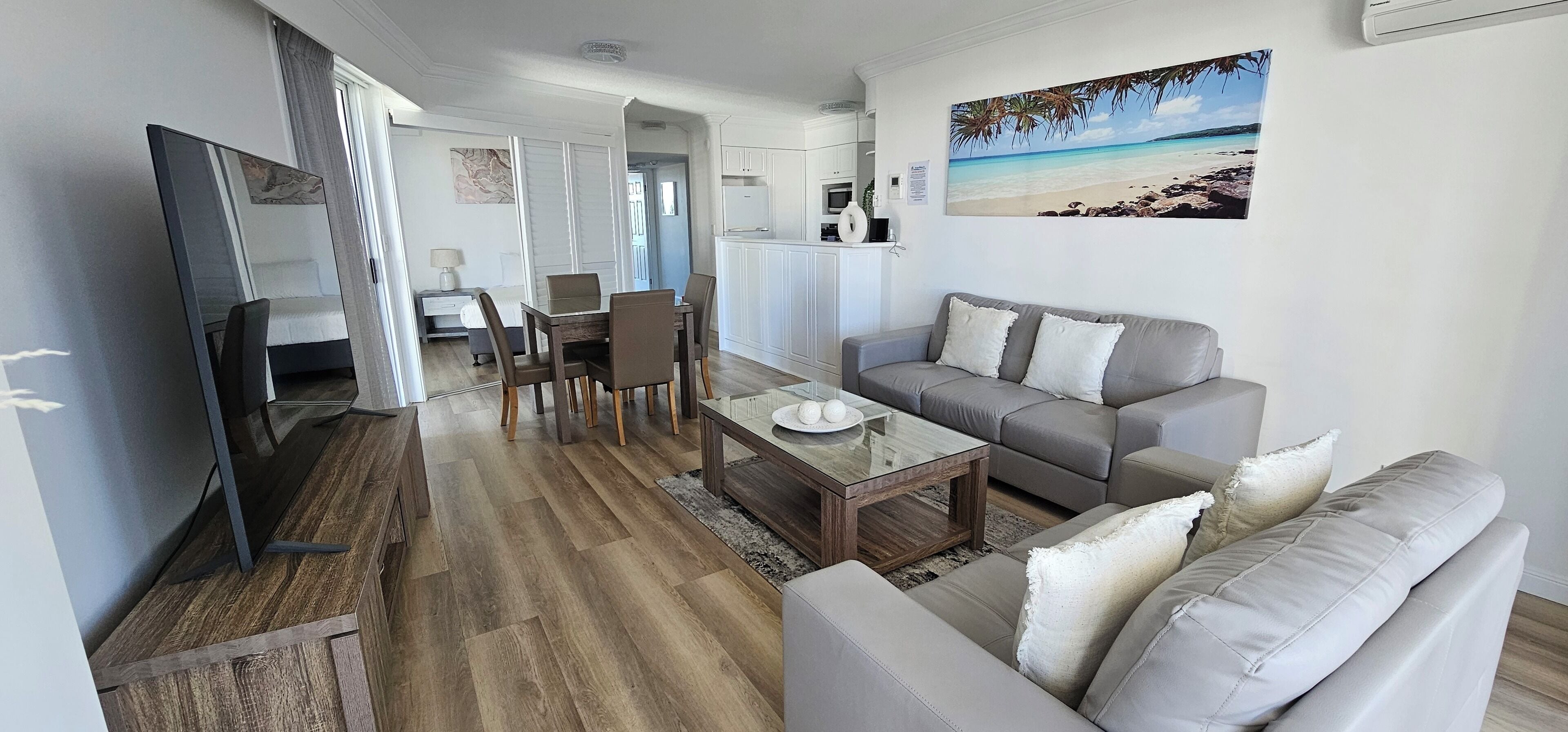 Two Bedroom, One Bathroom Apartment - Balcony | Living area | Smart TV